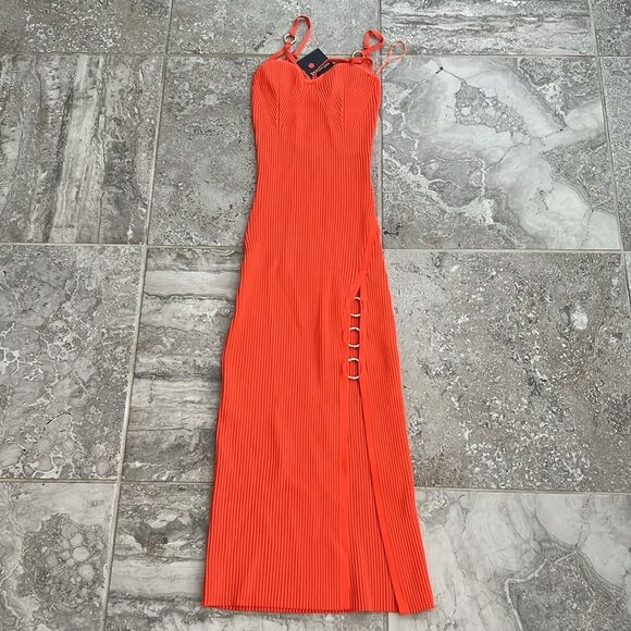 NICHOLAS Jules Ribbed Knit Dress, Revolve, Wallflower-Orange, NWT, Size L - Picture 6 of 10